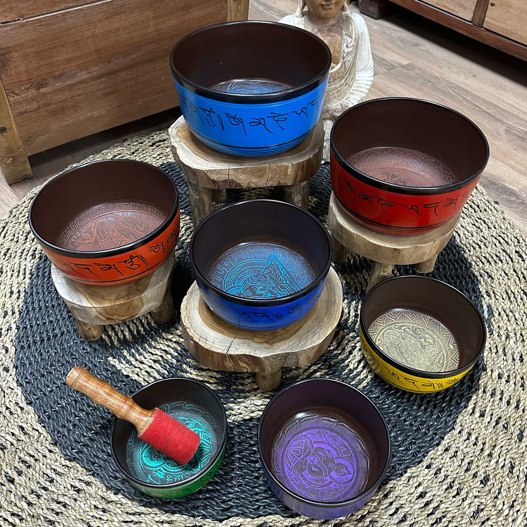 Small Chakra Set of  Seven Singing Bowls (14-22cm)