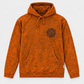 Small Stone Washed Hoody Shirt Kangaroo Pocket - Burnt Orange