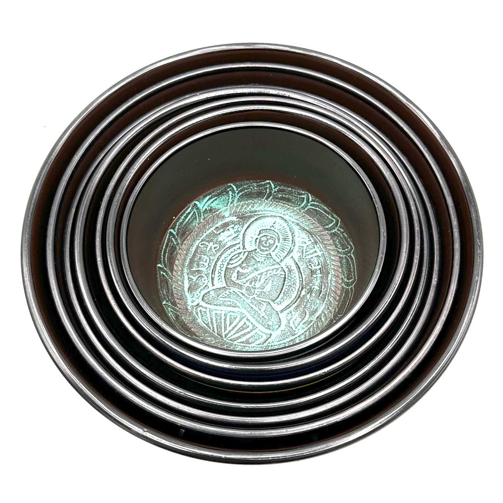 Large Chakra Set of Seven Singing Bowls (19.5-35cm)