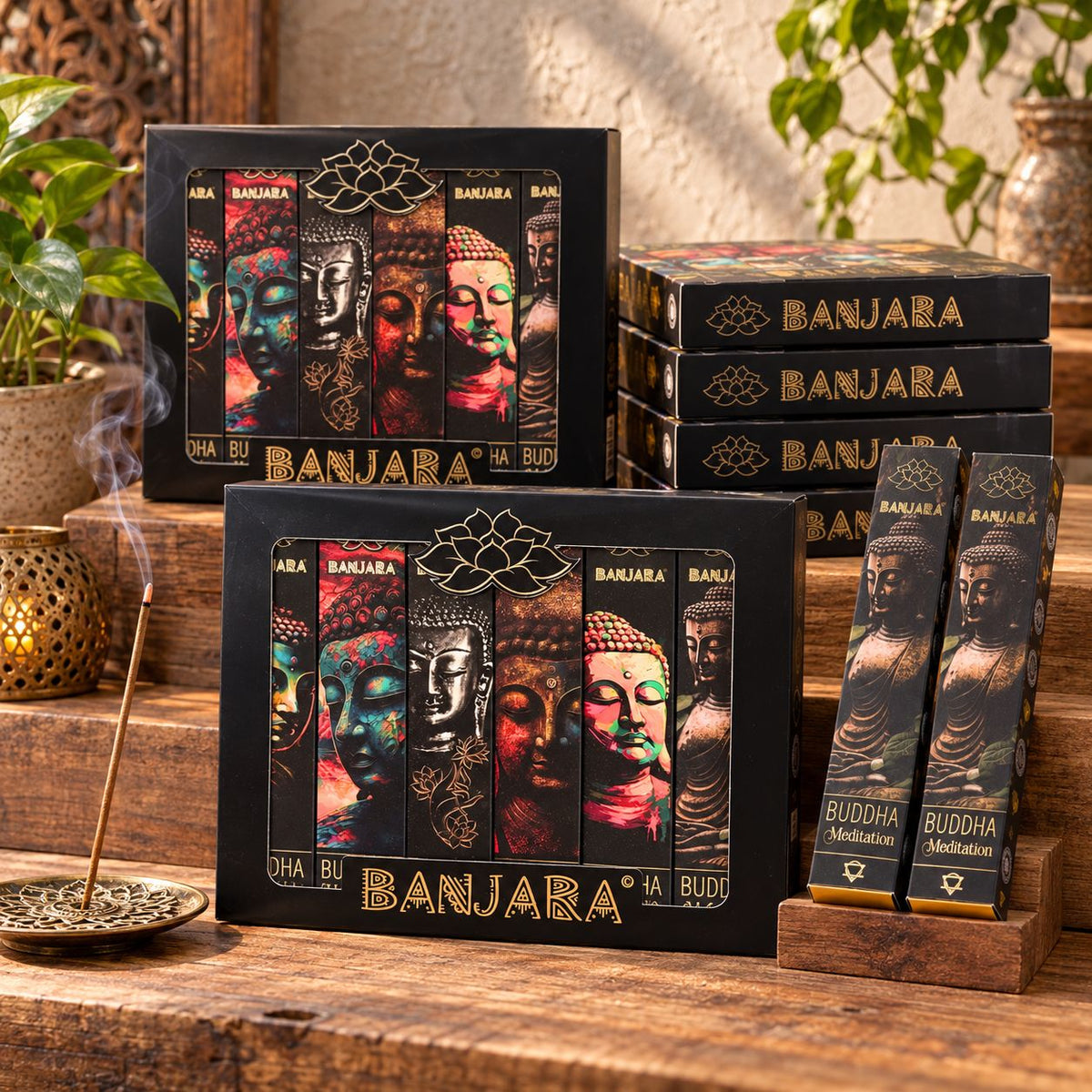 Banjara Buddha Incense – Boxed Gift Set (6 Assorted)