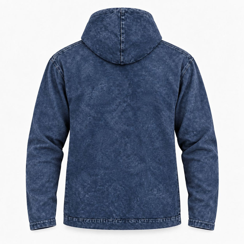 Small Stone Washed Hoody Shirt Kangaroo Pocket - Dusty Lavender