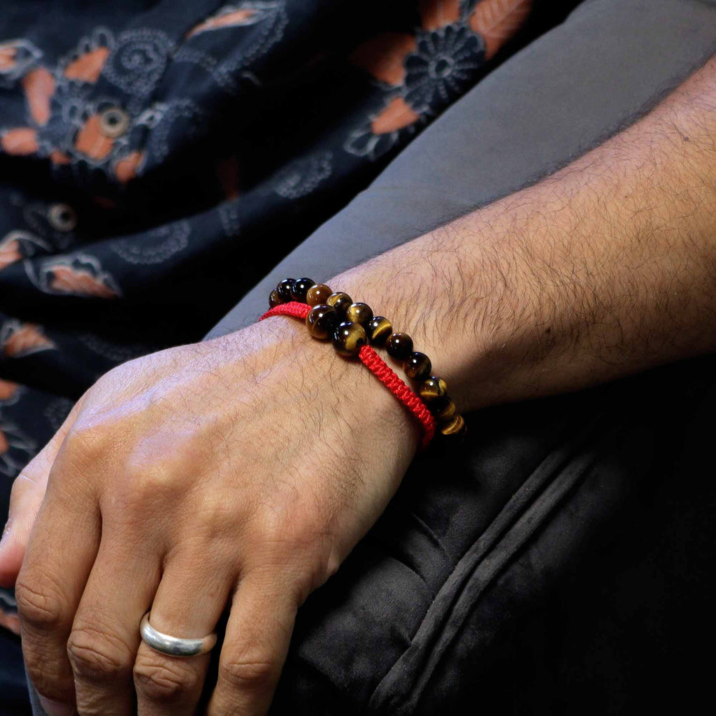 Gemstone Double Power Bracelets- Tiger Eye