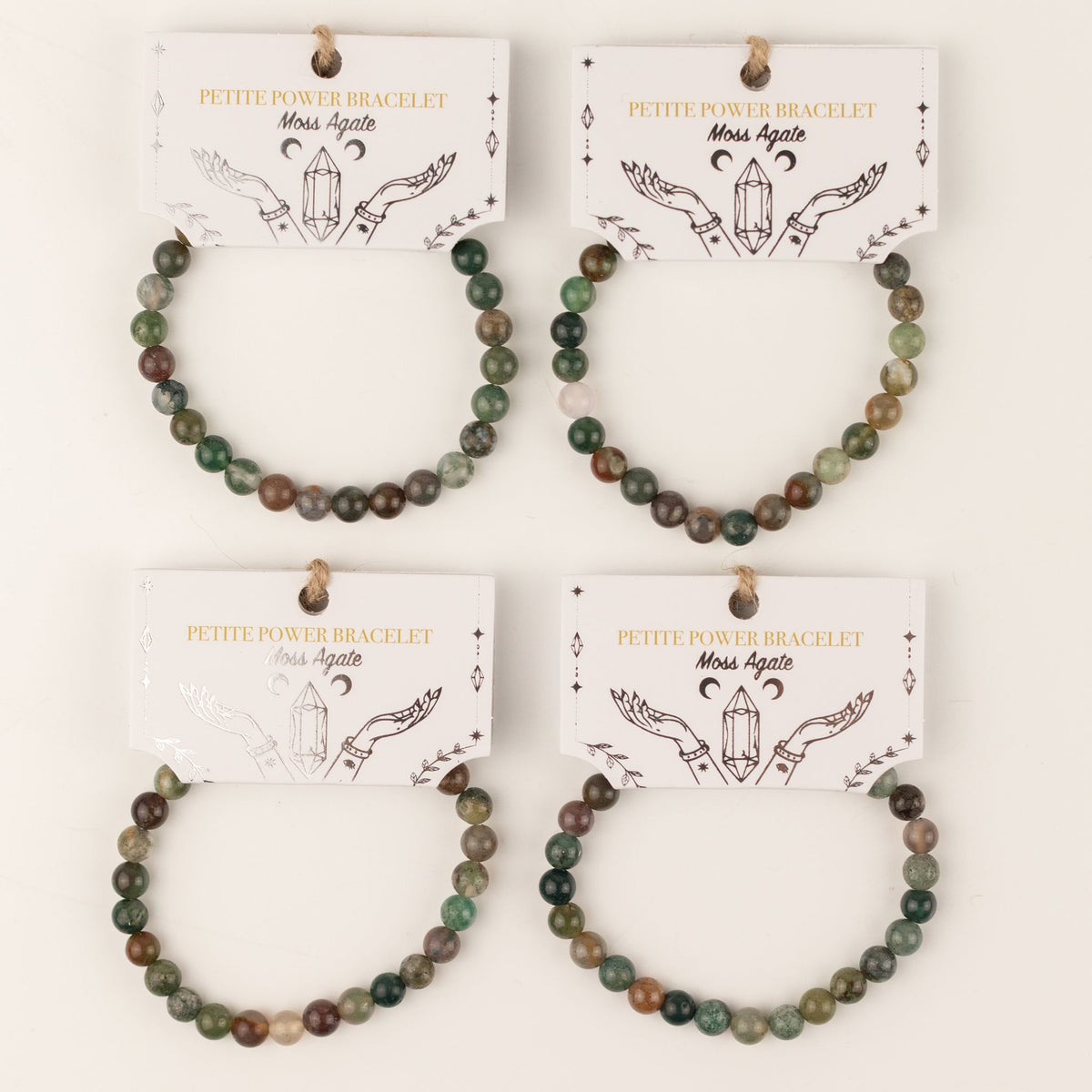Petite Power Bracelet (17cmx6mm) - Moss Agate