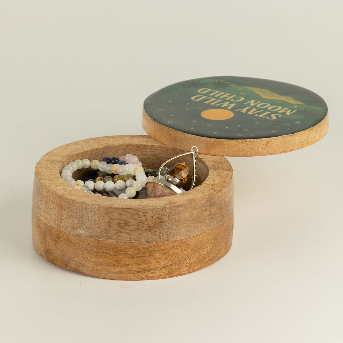 Round Enamelled Box  - Stay Wild Moon Child