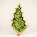 Lost in the Forrest -  Enamel Leaf Wooden Bowl - 33x17cm