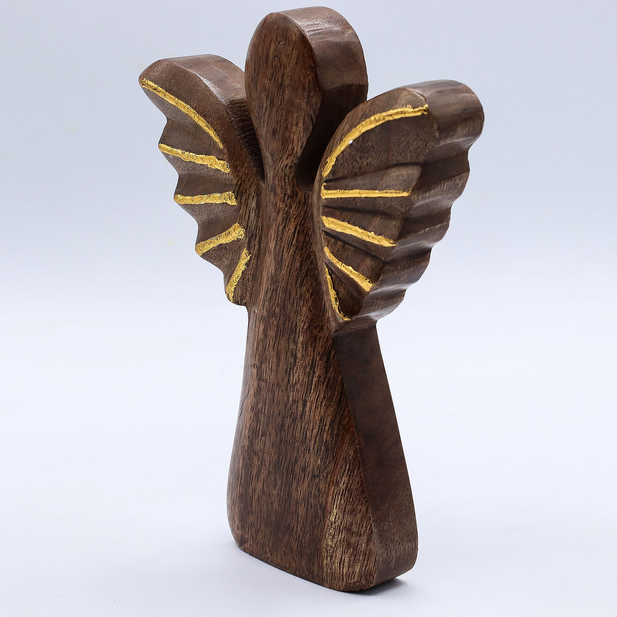 Large Mango Wood Angel - Gold Decor