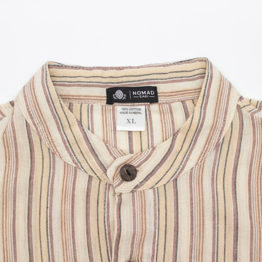 Nomad Sari Grandad Shirt - Brown Beige - XL