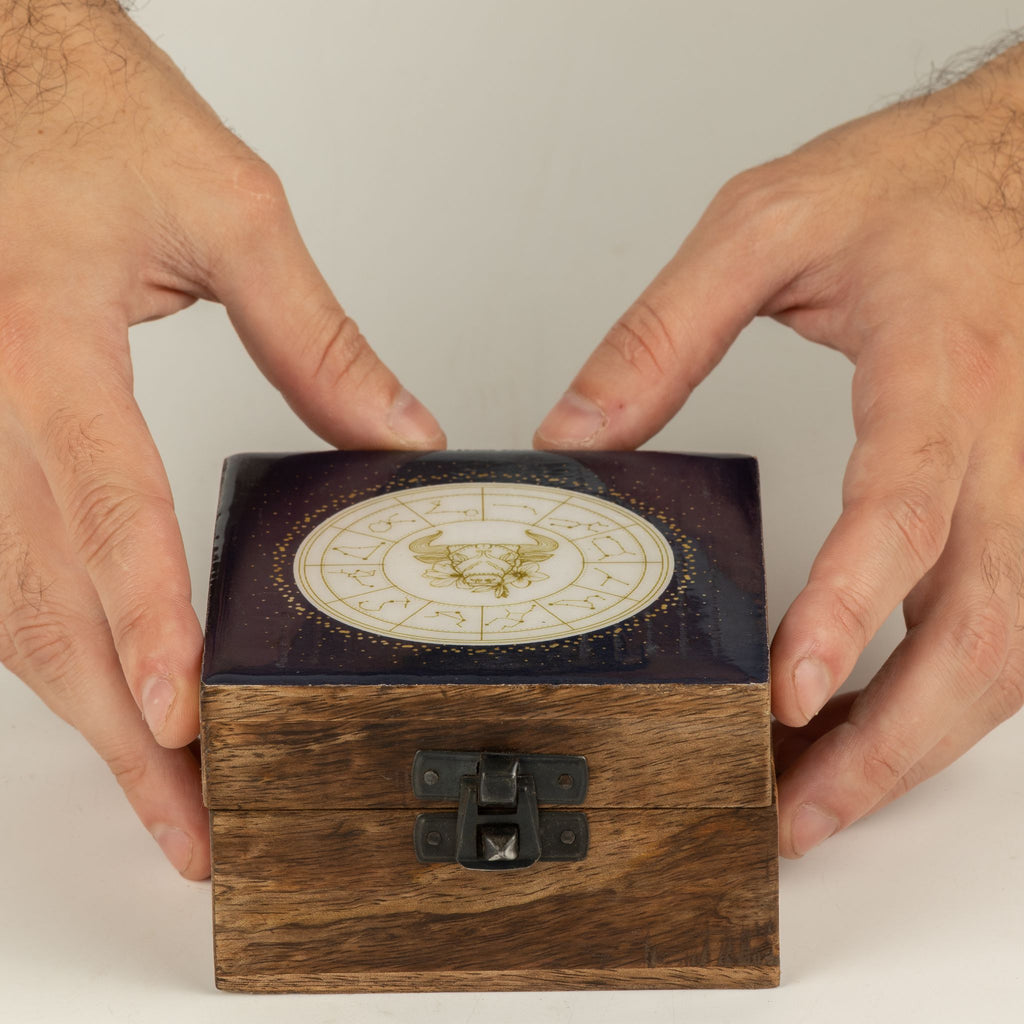 Small Enamelled Box -  Taurus