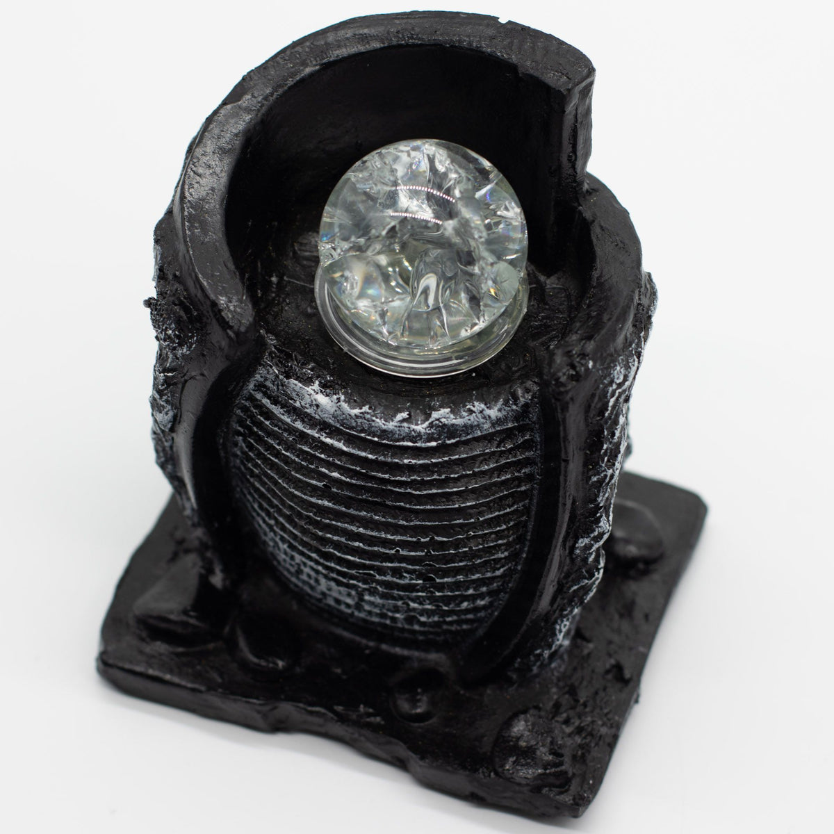 Tabletop Water Feature -15x13x20cm - Water Pot & Crystal Ball