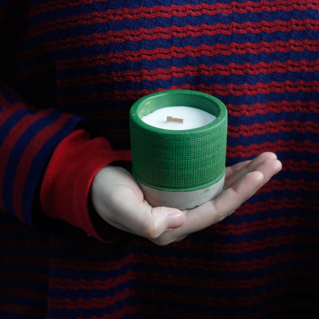 Pot Concrete Soy Candle - Grey - Coffee in the Club