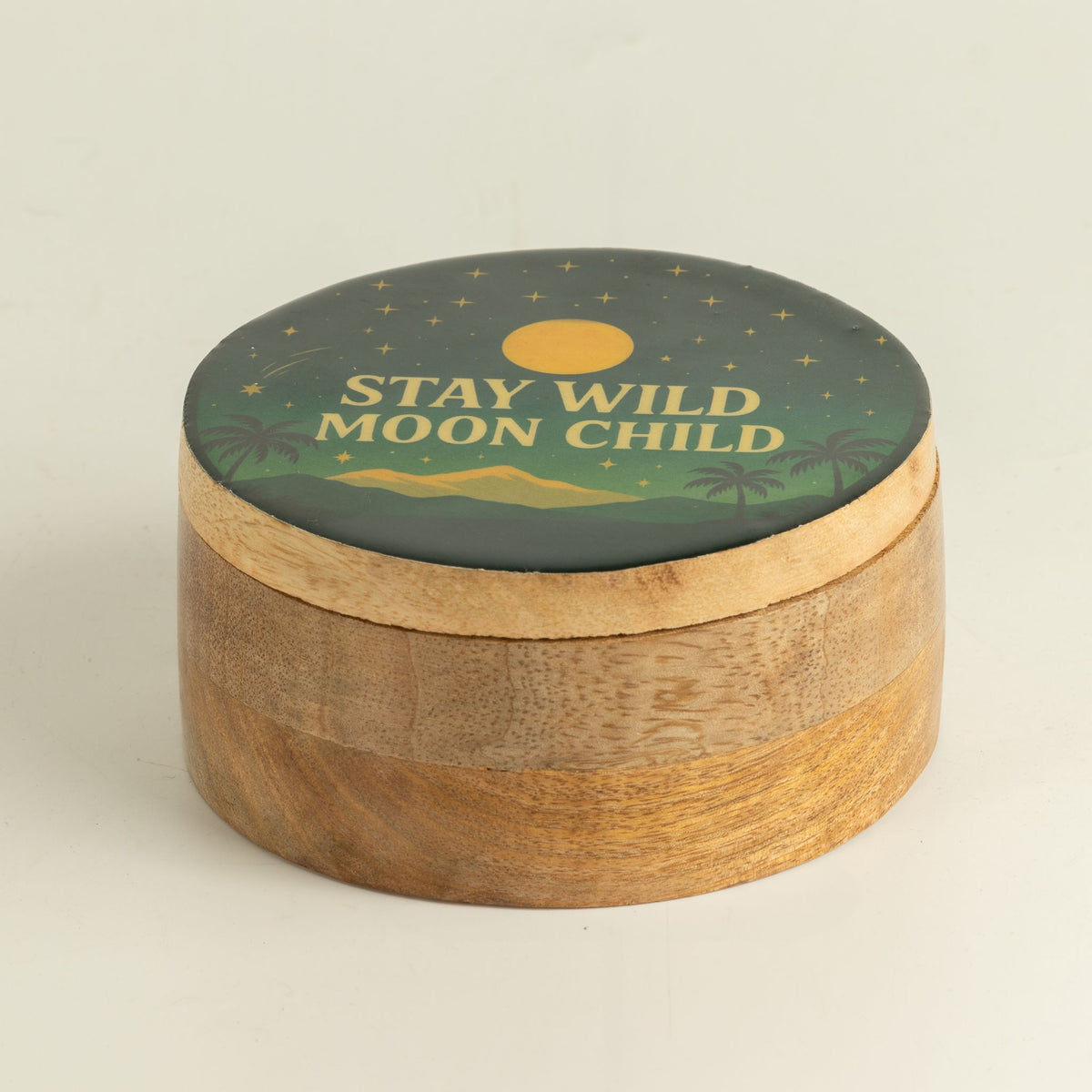 Round Enamelled Box  - Stay Wild Moon Child