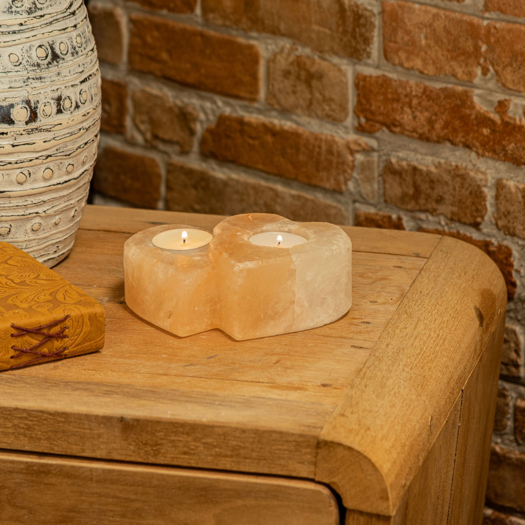 Double Heart Salt Candle Holder 1Kg