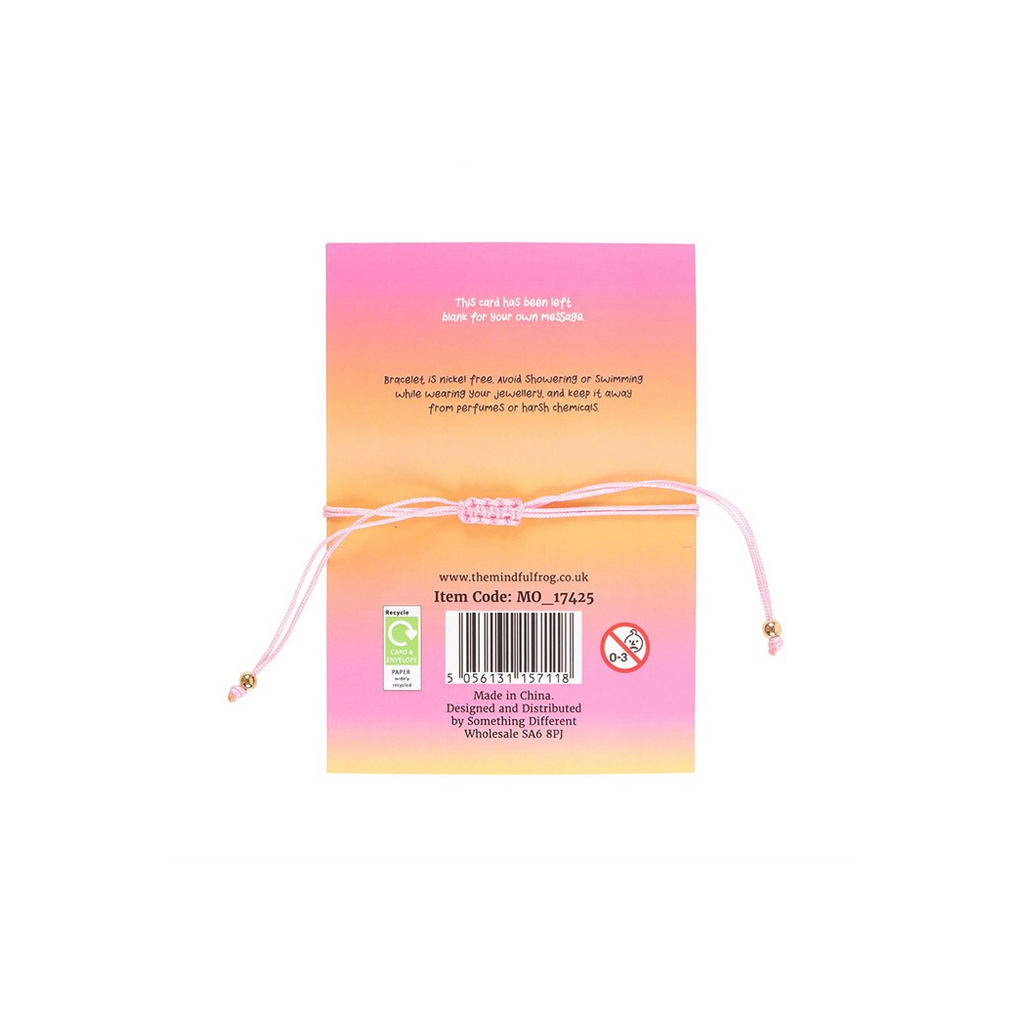 You Are Loved Rose Quartz Crystal Heart Bracelet