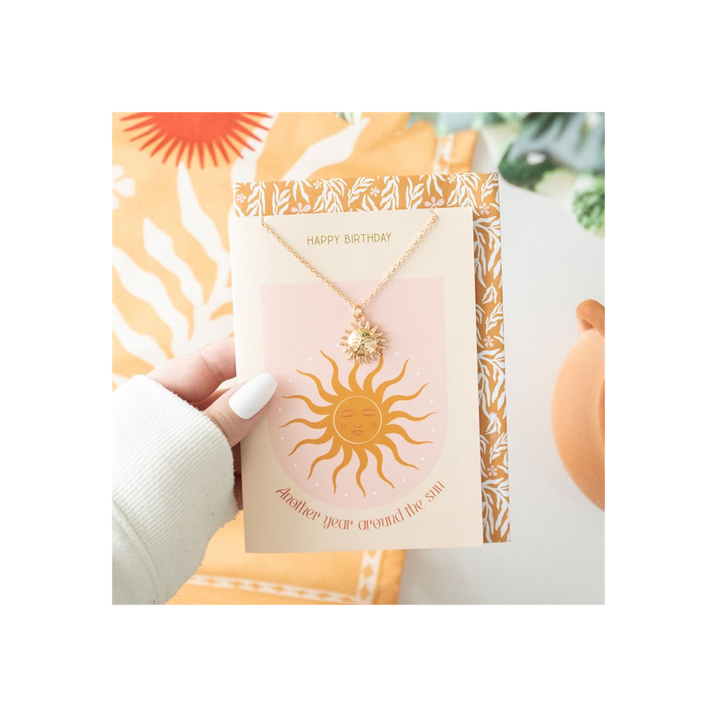 Sun Necklace on Birthday Card